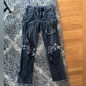 PacSun Charcoal Distressed Straight Leg Jeans